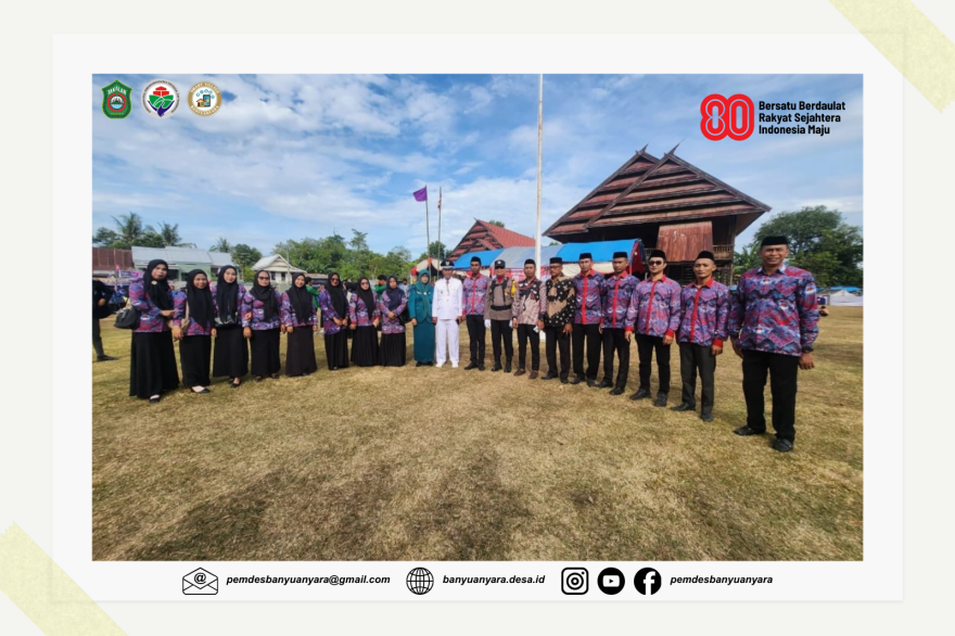 Pemdes Banyuanyara Mengikuti Upacara HUT RI Ke-80 Tingkat Kecamatan Sanrobone